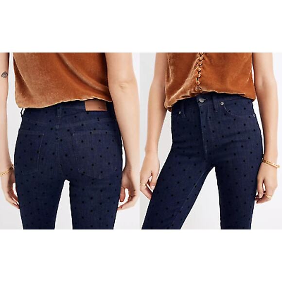 Madewell 9" Mid-Rise Skinny Jeans Flocked Dots Edition 26 - Picture 11 of 11